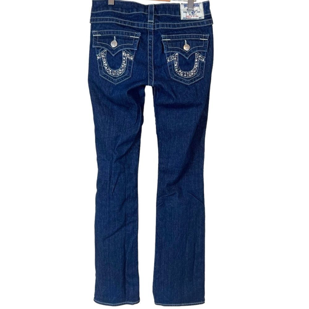 True Religion Becky Rhinestone Flap Pocket Jeans Style# WS2564C47